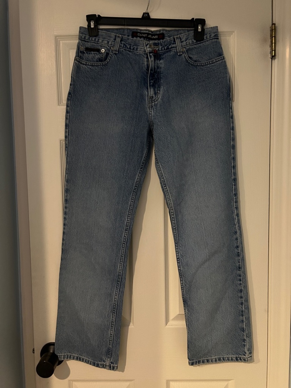 DKNY Straight-Leg Jeans in Light Blue Denim quite luxury sophisticated sexy work